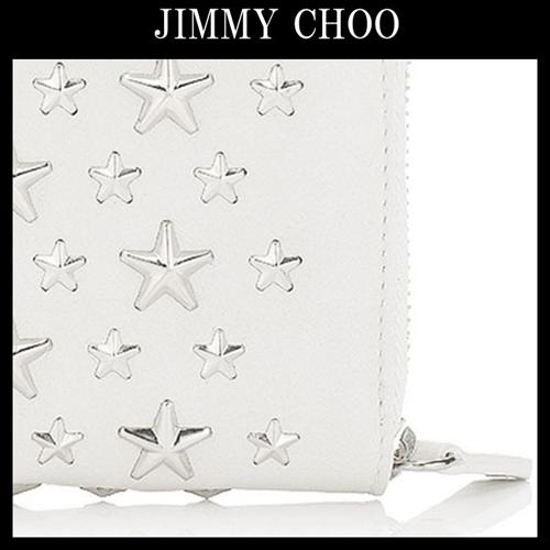 ジミーチュウ コピー 【JIMMY CHOO】 CARNABYスタースタッズ長財布 Chalk jc12